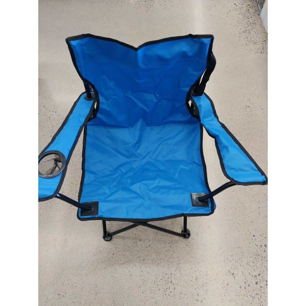 Folding Chair Blue w/ Cup Holder Gift Camping Chair
